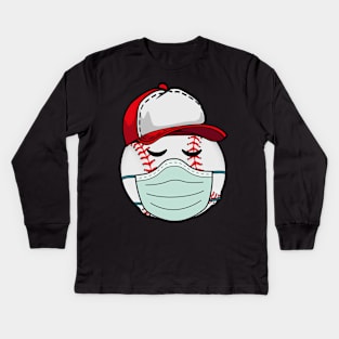 Baseball Wearing Mask Face Anti Virus 2020 Kids Long Sleeve T-Shirt